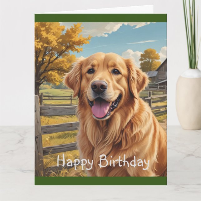 Golden Retriever Birthday Card (Front)