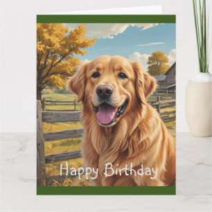 Golden Retriever Birthday Card