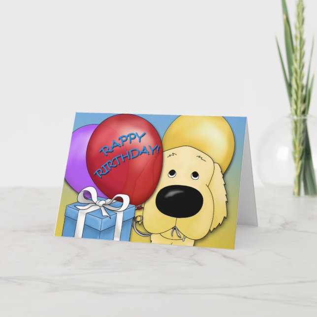 Golden Retriever Birthday Card (Front)