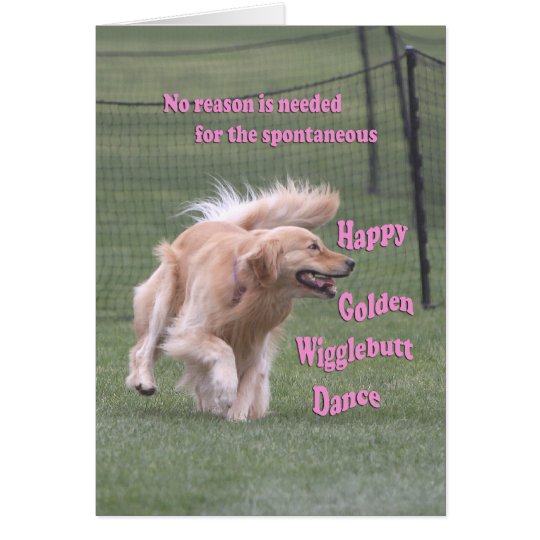 Golden Retriever Birthday Card 'Dance'