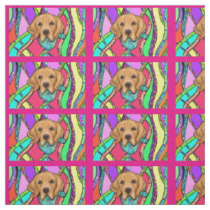 GOLDEN RETRIEVER BIRTHDAY FABRIC