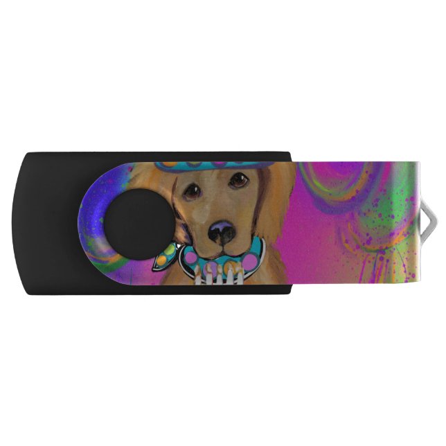 Golden Retriever Birthday Flash Drive (Front)