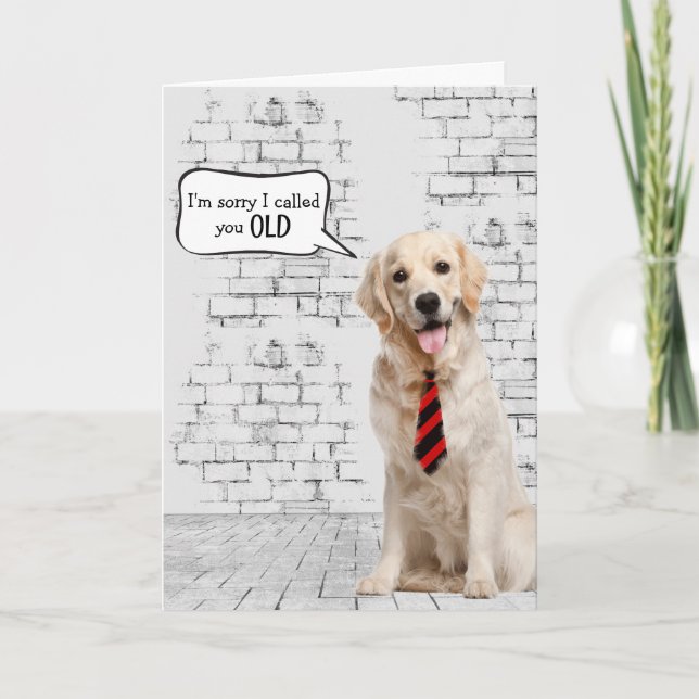 Golden Retriever Birthday Humor Card (Front)