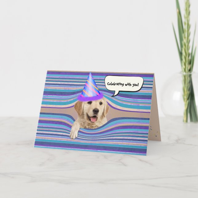 golden retriever birthday humor card (Front)