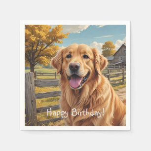 Golden Retriever Birthday Napkins