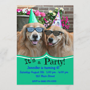 Golden Retriever Birthday Party Invitation