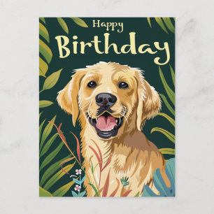 Golden Retriever Birthday Postcard