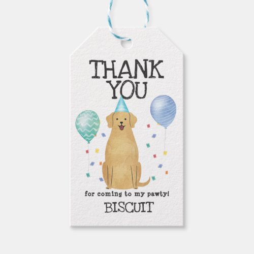 Golden Retriever Birthday Thank You Favor Gift Tag