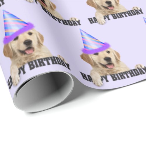 Golden Retriever birthday Wrapping Paper