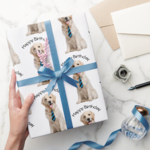 Golden Retriever Birthday  Wrapping Paper