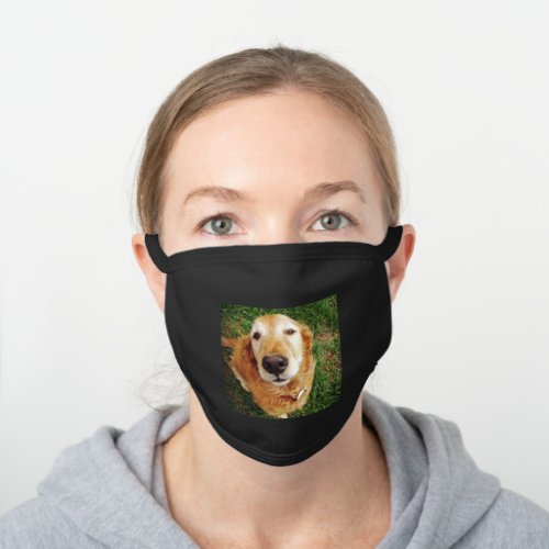 Golden Retriever Black Cotton Face Mask