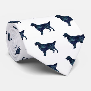 Golden Retriever Black Watercolor Silhouette Tie