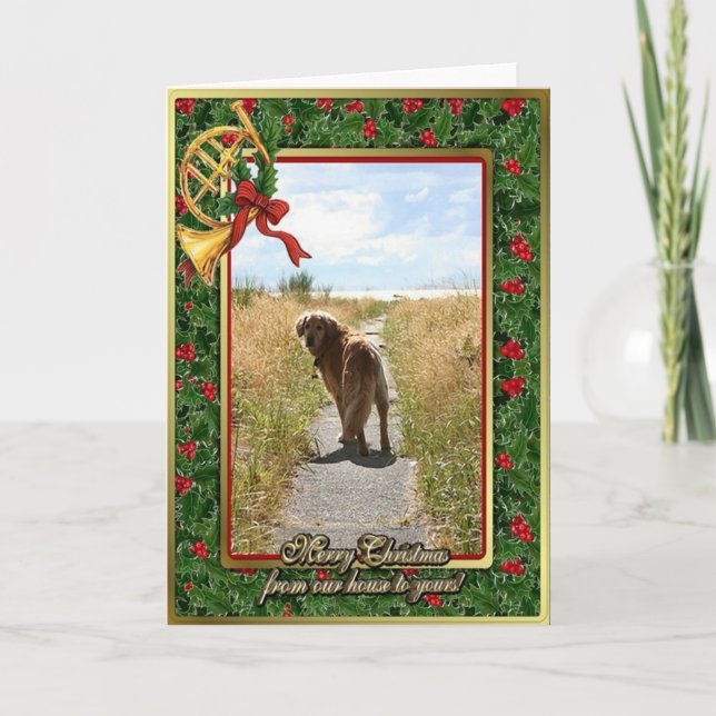 Golden Retriever Blank Christmas Card (Front)