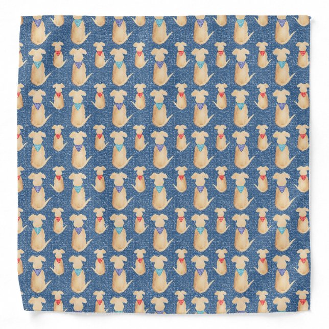 Golden Retriever Blue Bandana (Front)