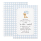 Golden Retriever Blue Gingham Baby Shower