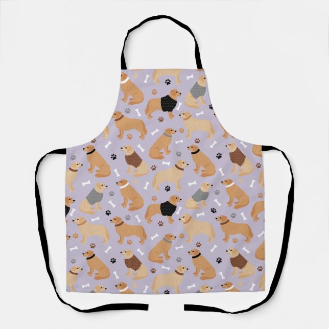 Golden Retriever Bones and Paws Apron (Front)