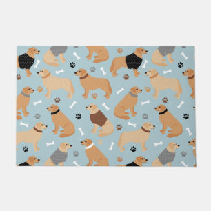 Golden Retriever Bones and Paws Doormat