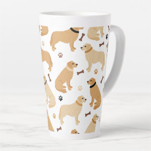Golden Retriever Bones and Paws Latte Mug