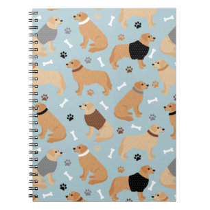 Golden Retriever Bones and Paws Notebook
