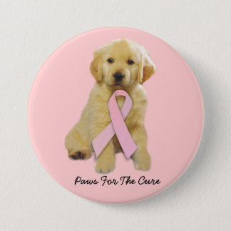 Golden Retriever Breast Cancer Button