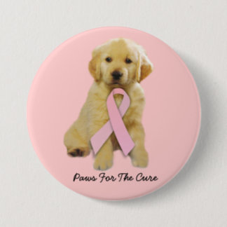 Golden Retriever Breast Cancer Button