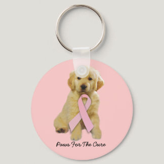 Golden Retriever Breast Cancer Keychain