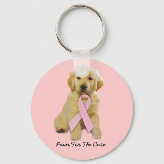 Golden Retriever Breast Cancer Keychain