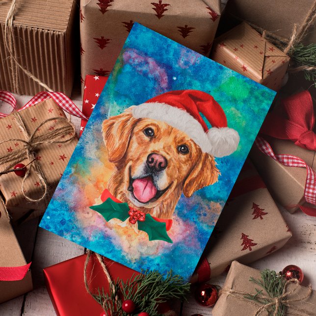 Golden Retriever Breed Dog Christmas Holiday Postcard (Creator Uploaded)