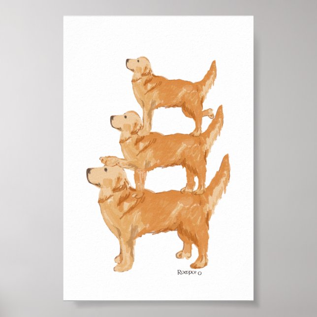 Golden retriever bros poster (Front)