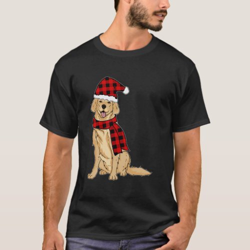 Golden Retriever Buffalo Plaid Retriever Dog Lover T_Shirt