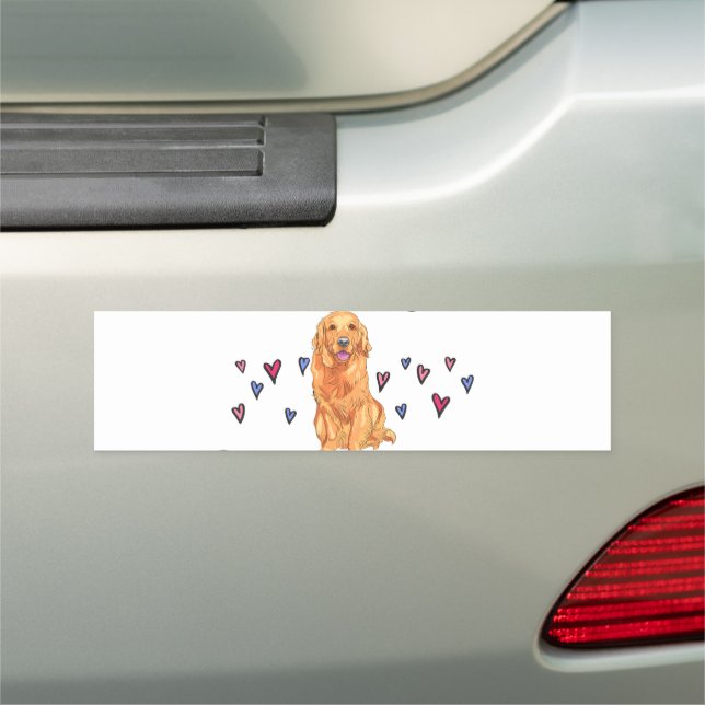 " Golden Retriever" bumper car magnet. Car Magnet (In Situ)