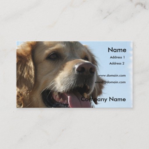 Customizable Golden Retriever Business Card