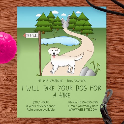 Golden Retriever By A Hiking Trail _ Dog Walker Flyer