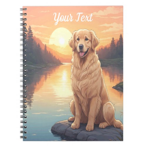 Golden Retriever by Lake Notebook