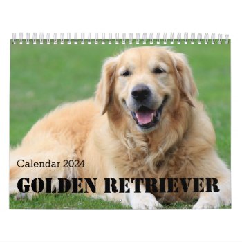 Golden Retriever Calendar 2024 by online_store at Zazzle