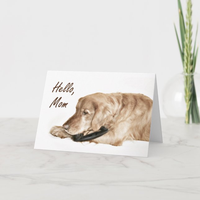 Golden Retriever call Mom Card (Front)