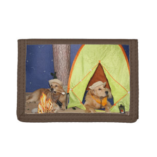 Golden Retriever Camping Tri-fold Wallet