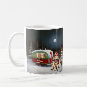 Golden Retriever Caravan Christmas Adventure Coffee Mug