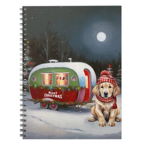 Golden Retriever Caravan Christmas Adventure Notebook