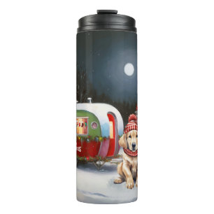 Golden Retriever Caravan Christmas Adventure Thermal Tumbler