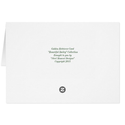 Golden Retriever Card - "Beautiful Bailey" (Back Horizontal)