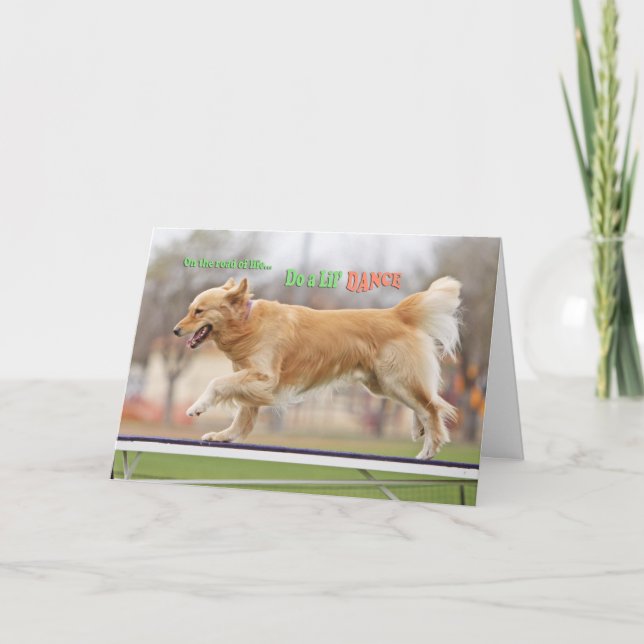 Golden Retriever Card 'Road' (Front)