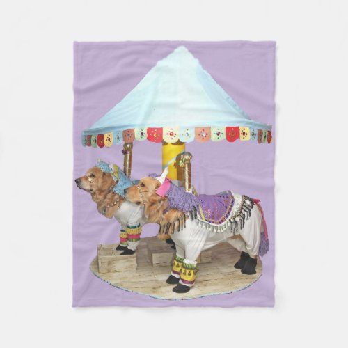 Golden Retriever Carousel Fleece Blanket