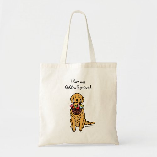 Golden Retriever Cartoon Tote Bag