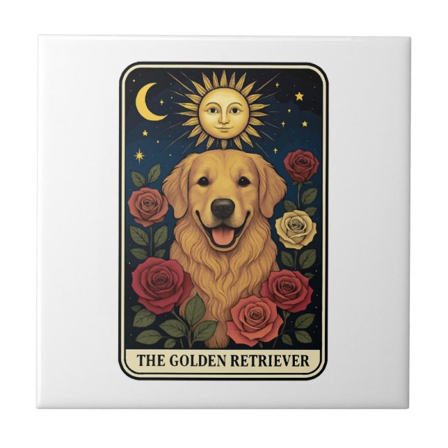 Golden Retriever Ceramic Tile (Front)