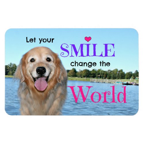 Golden Retriever Change the World Magnet