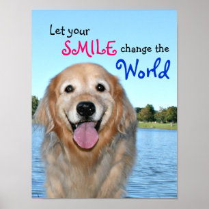 Golden Retriever Change the World Poster