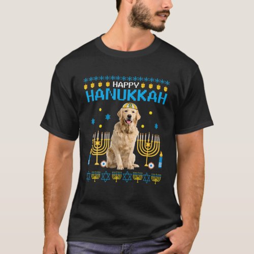 Golden Retriever Chanukah Jewish Ugly Hanukkah Swe T_Shirt