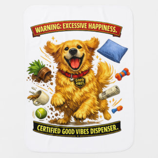 Golden Retriever Chaos Mode Activated Baby Blanket