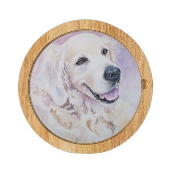 Golden Retriever Cheese Platter by watercoloring at Zazzle